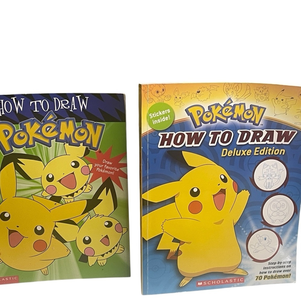 Pokémon How to Draw Books Set of 2 Vintage
